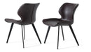 Modrest Moira - Modern Dark Brown Eco-Leather Dining Chair (Set of 2)