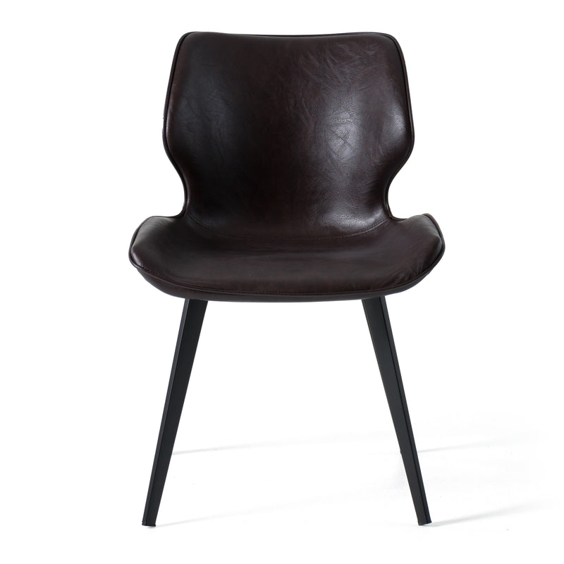 Modrest Moira - Modern Dark Brown Eco-Leather Dining Chair (Set of 2)