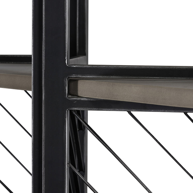 Modrest Grimaldi Modern Concrete & Black Metal Shelf