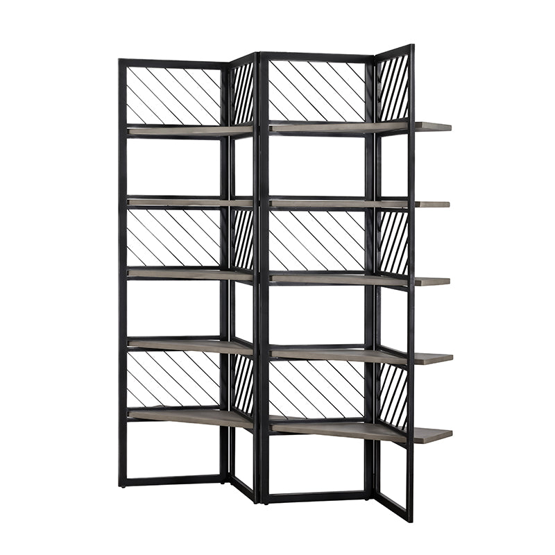 Modrest Grimaldi Modern Concrete & Black Metal Shelf