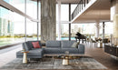 Lamod Italia Mood - Contemporary Blue Leather Left Facing Sectional Sofa