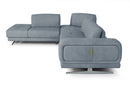 Lamod Italia Mood - Contemporary Blue Leather Left Facing Sectional Sofa