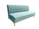 Divani Casa Mosko - Modern Light Green & Gold Fabric Sofa