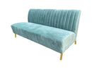 Divani Casa Mosko - Modern Light Green & Gold Fabric Sofa