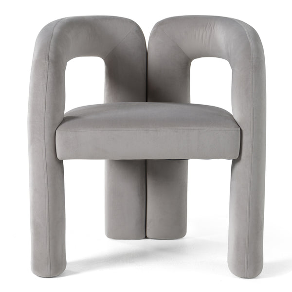 Modrest Mulgrew - Modern Light Grey Velvet Dining Chair