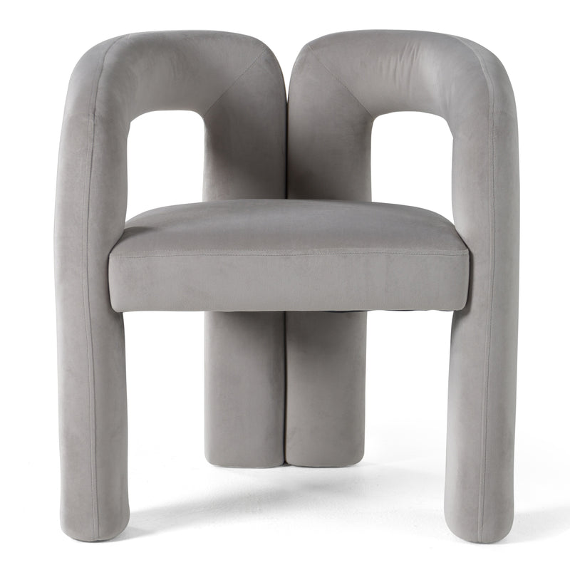 Modrest Mulgrew - Modern Light Grey Velvet Dining Chair