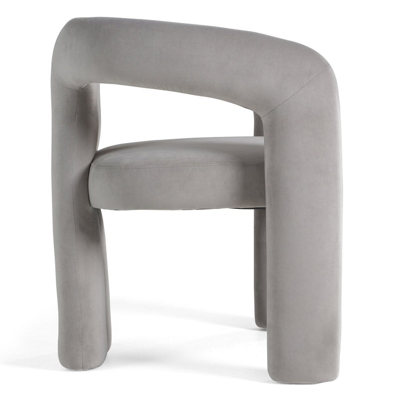 Modrest Mulgrew - Modern Light Grey Velvet Dining Chair