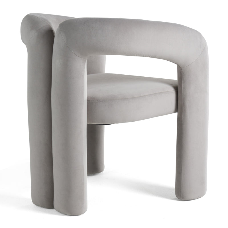 Modrest Mulgrew - Modern Light Grey Velvet Dining Chair