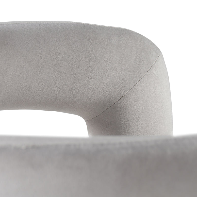 Modrest Mulgrew - Modern Light Grey Velvet Dining Chair