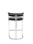 Modrest Munith - Modern Black Velvet & Stainless Steel Counter Stool