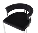Modrest Munith - Modern Black Velvet & Stainless Steel Counter Stool