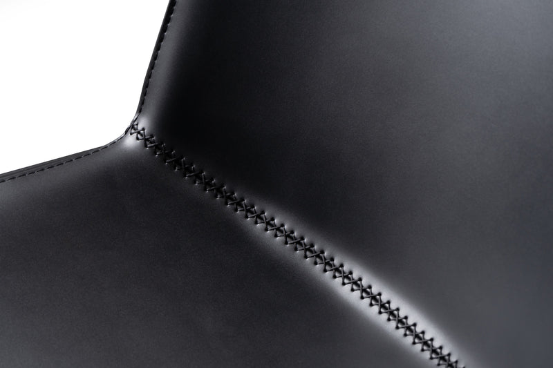 Modrest Murray - Modern Black Vegan Leather Dining Chair (Set of 2)