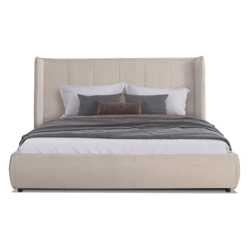 Modrest Emilia - Modern Beige Velvet Bed