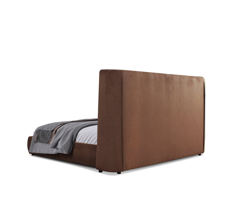 Modrest Emilia - Modern Burnt Orange Velvet Bed
