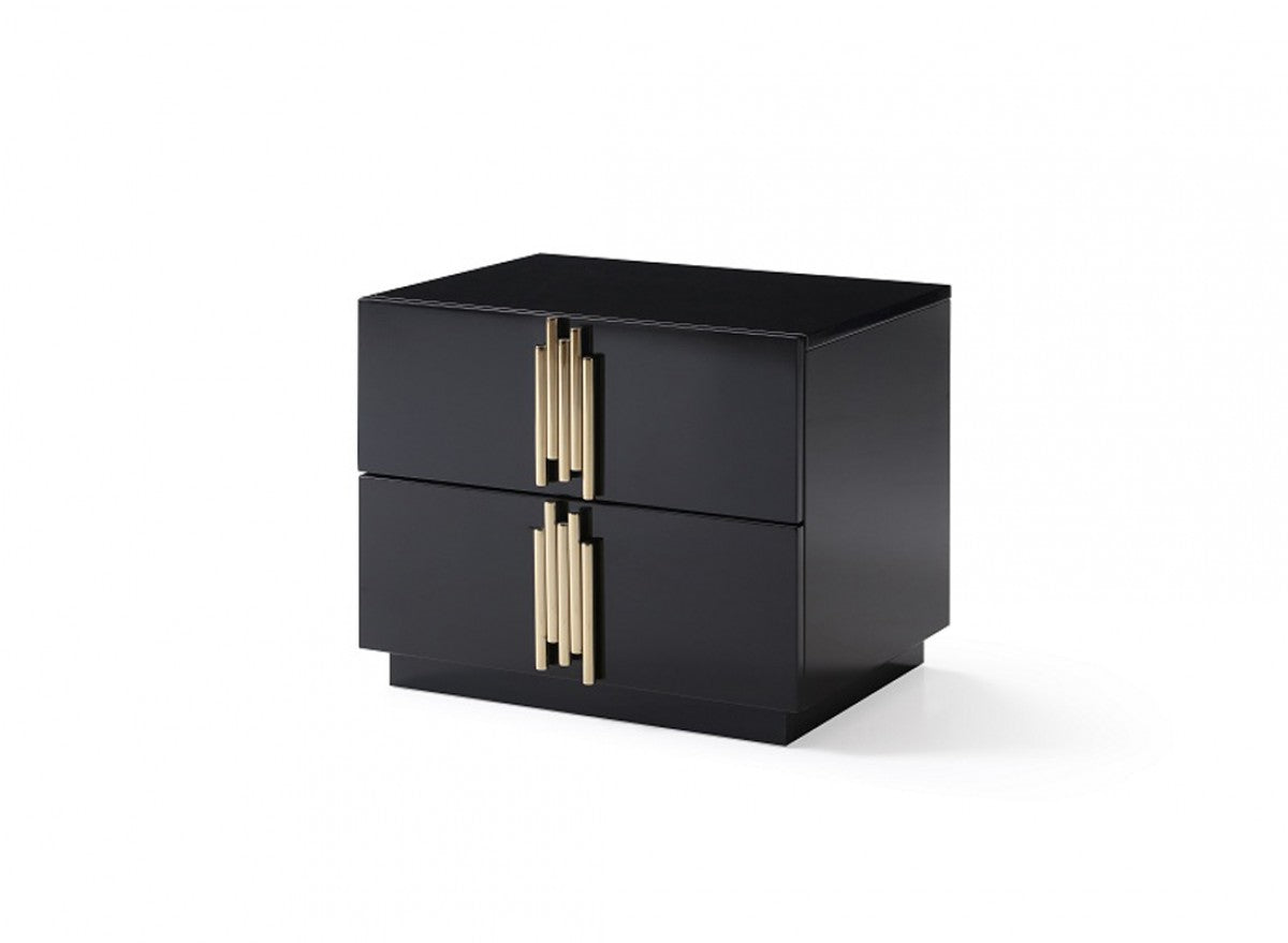Modrest Token Modern Black & Gold Nightstand