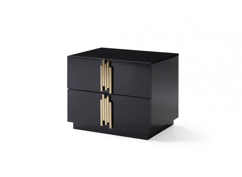 Modrest Token Modern Black & Gold Nightstand