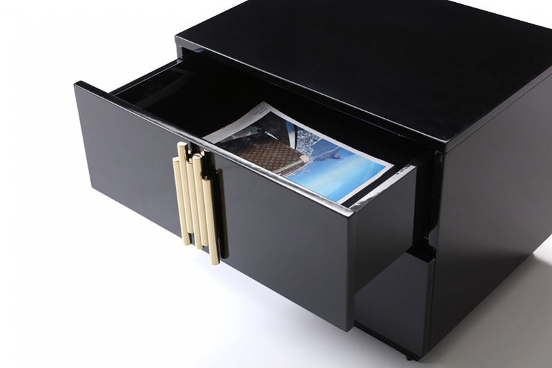 Modrest Token Modern Black & Gold Nightstand
