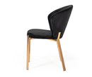 Modrest Nadia Modern Black Velvet & Rosegold Dining Chair (Set of 2)
