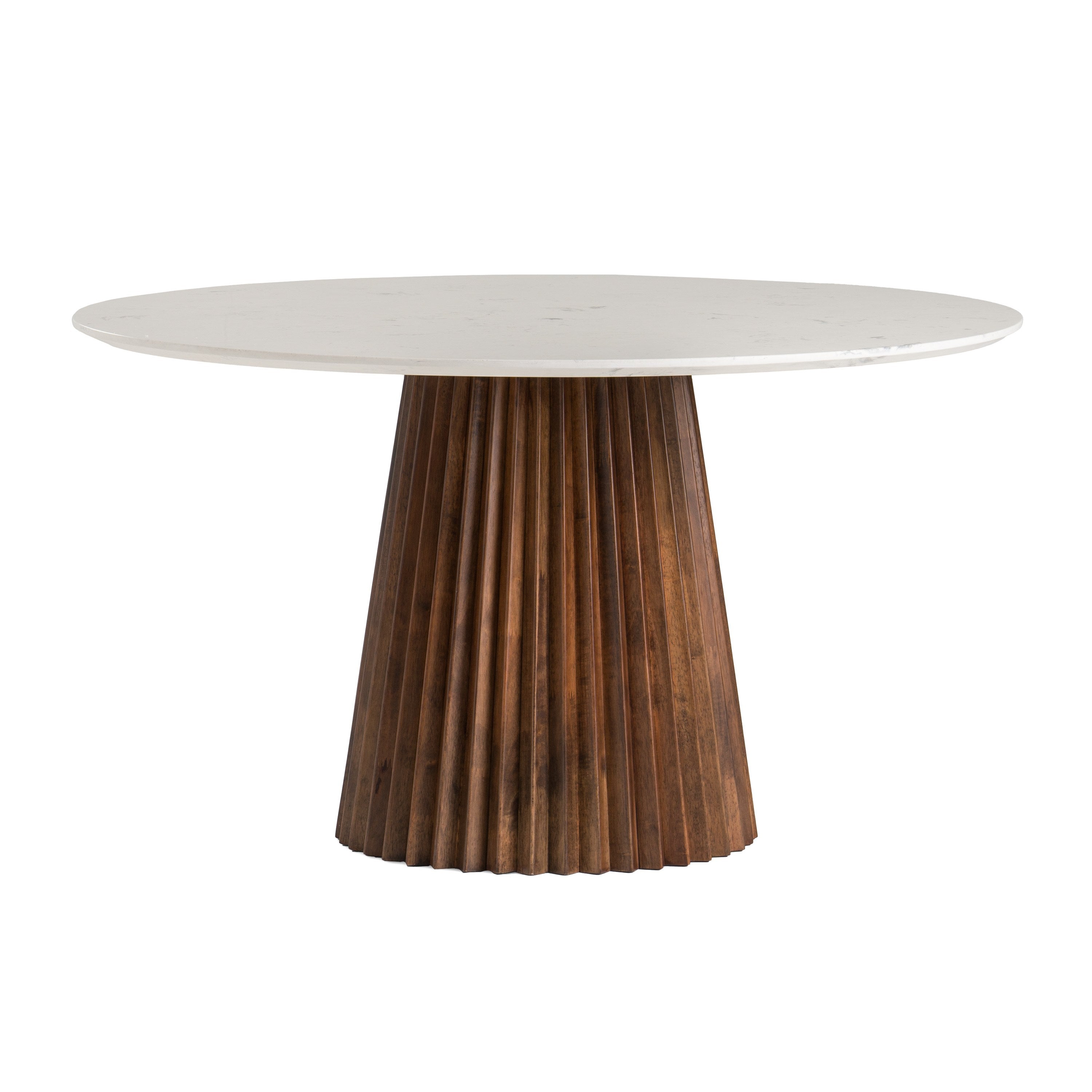 Modrest Nancy + Weiss - Mid-Century Modern Marble + Walnut Dining Table Set