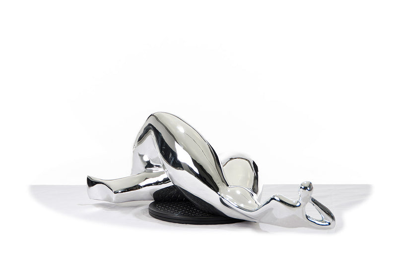 SZ0228 Modern Silver Napping Lady Sculpture