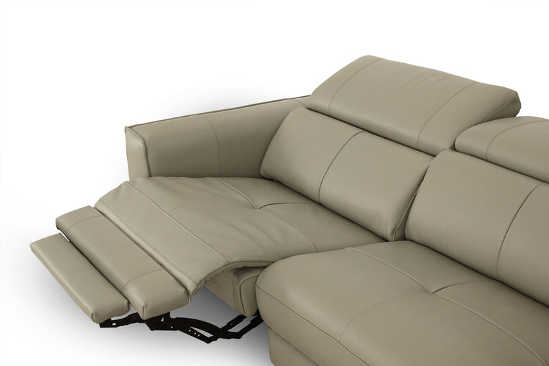 Divani Casa Nella - Modern Light Grey Leather Loveseat w/ Electric Recliners