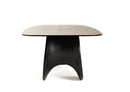 Modrest Neptune - Modern Grey Wave Glass + Black Dining Table