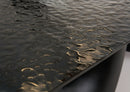 Modrest Neptune - Modern Grey Wave Glass + Black Dining Table