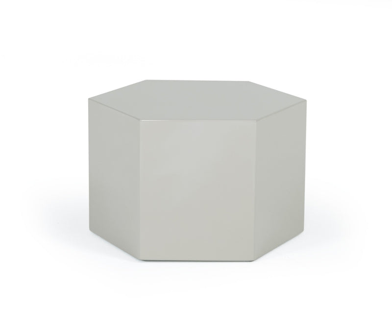Modrest Newmont - Small Light Grey High Gloss End Table