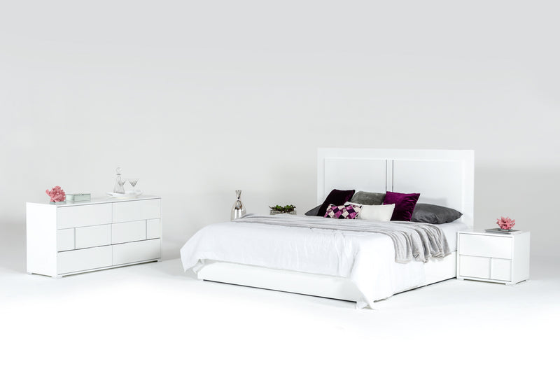 Modrest Nicla Italian Modern White Bed