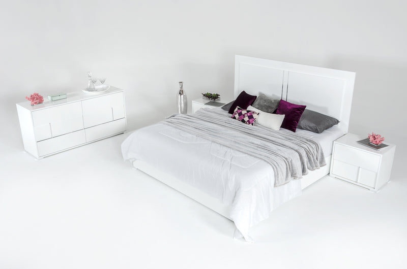 Modrest Nicla Italian Modern White Bed
