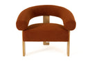 Modrest Nocona - Modern Rust Fabric + Wood Accent Chair