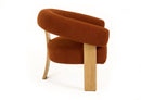 Modrest Nocona - Modern Rust Fabric + Wood Accent Chair