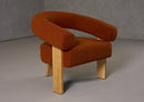 Modrest Nocona - Modern Rust Fabric + Wood Accent Chair