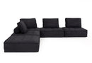Divani Casa Nolden - Modern Black Fabric Modular Sectional Sofa