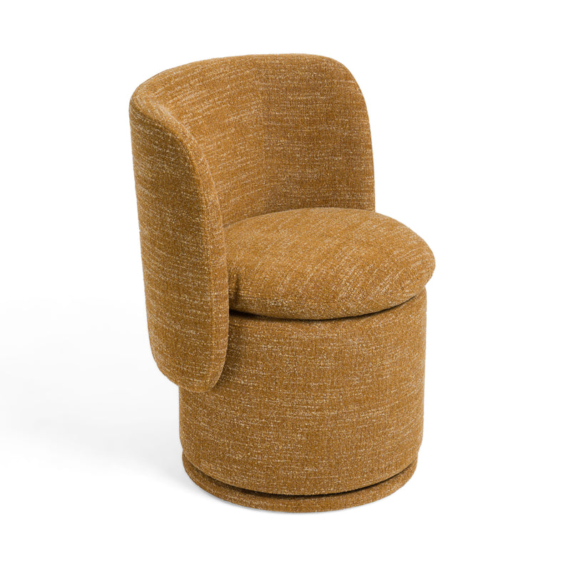 Divani Casa Norris - Modern Mustard Fabric Swivel Dining Chair