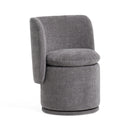 Divani Casa Norris - Modern Dark Grey Fabric Swivel Dining Chair