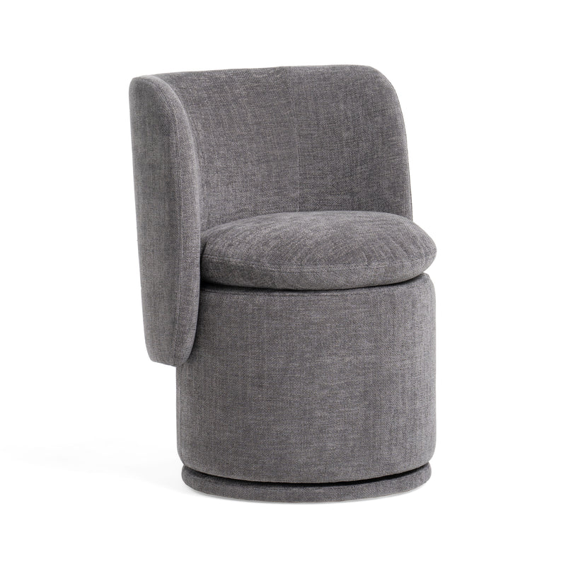 Divani Casa Norris - Modern Dark Grey Fabric Swivel Dining Chair