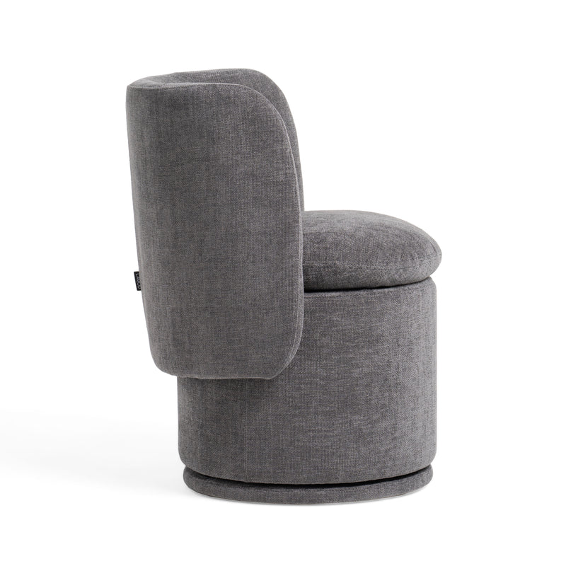 Divani Casa Norris - Modern Dark Grey Fabric Swivel Dining Chair