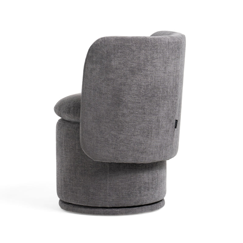 Divani Casa Norris - Modern Dark Grey Fabric Swivel Dining Chair
