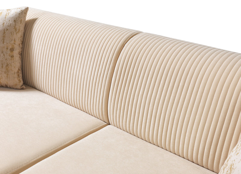 Belinda Ivory Velvet Sofa 89" & Loveseat 69"
