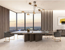 Nova Domus Amsterdam - Modern Grey Volcano & Eucalyptus Oak Dining Table