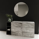 Nova Domus Maranello - Modern Grey Wash & Faux Marble Dresser
