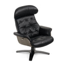 Modrest - Nowak Modern Black Lounge Chair & Ottoman Set