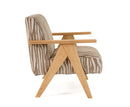 Modrest Oakhurst - Modern Beige Pattern + Wood Accent Chair