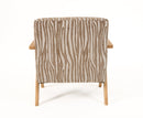 Modrest Oakhurst - Modern Beige Pattern + Wood Accent Chair