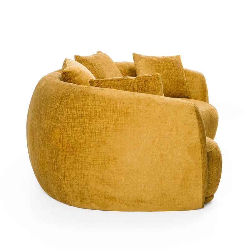 Divani Casa Oakland - Modern Mustard Fabric 4 Seat Sofa