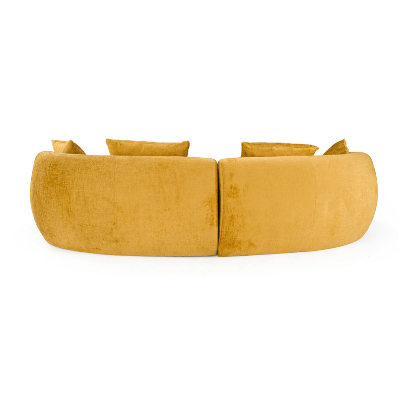 Divani Casa Oakland - Modern Mustard Fabric 4 Seat Sofa