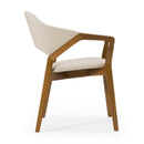 Modrest Ocasio - Mid-Century Modern Cream Vegan Leather + Walnut Dining Chair