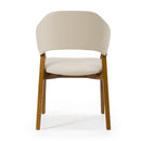 Modrest Ocasio - Mid-Century Modern Cream Vegan Leather + Walnut Dining Chair