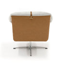 Modrest Ohio - Swivel Grey and Camel Fabric Accent Chair